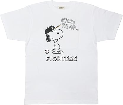 Amazon Let S レッツ 北海道日本ハムファイターズ Tシャツ Snoopy Fightersコラボ ホワイト L レッツ Let S Tシャツ カットソー