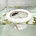 Aquarium Floating Betta Fish Skins, Betta or Shrimp Feeder, Cave and Hammock, Small Fish Feeding Rings, Aquarium Hiding Feeding Decorative Accessories (White)