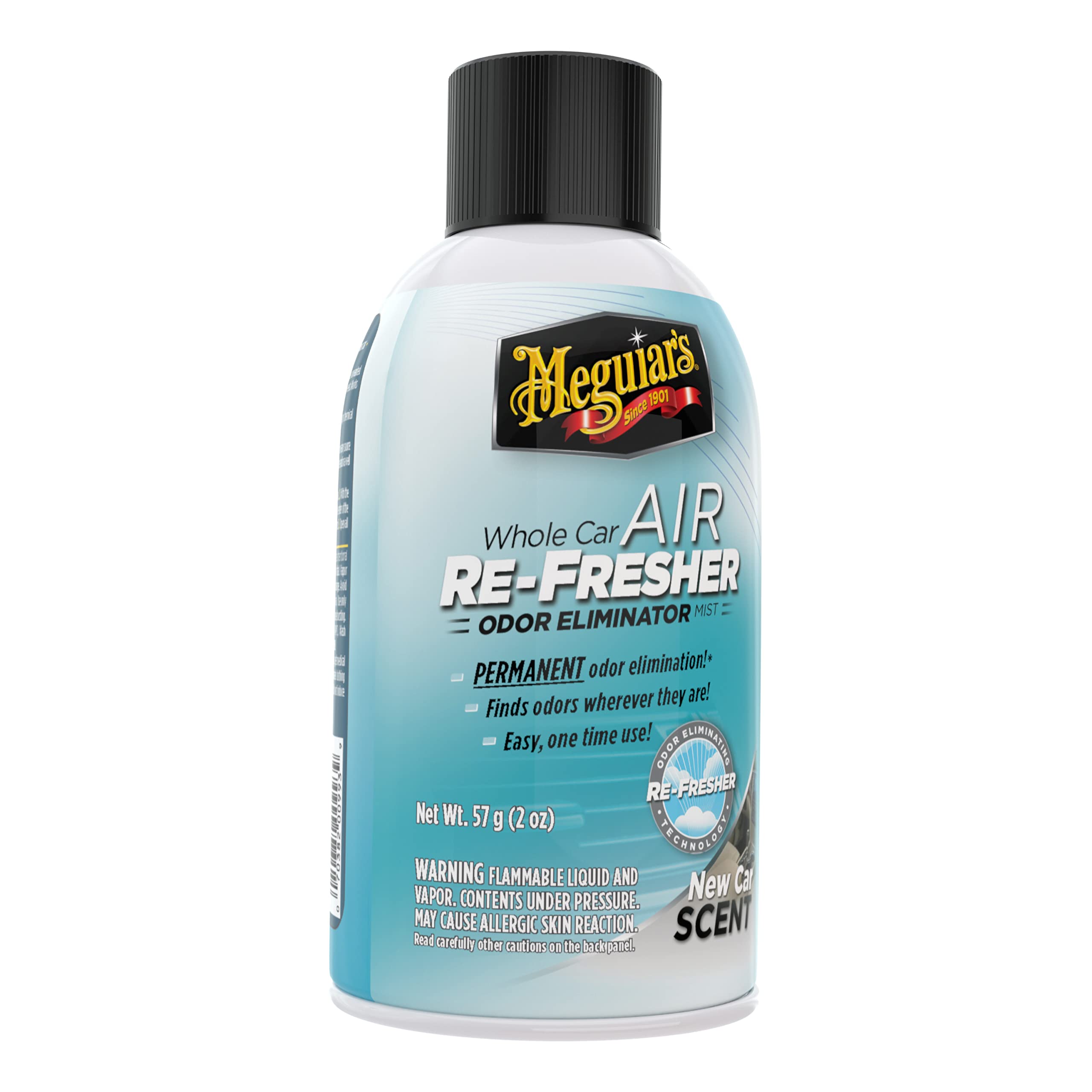 Meguiar's G16402EU Whole Car Air Re-Fresher Odour Eliminator Mist New Car Scent Air Bomb 59ml