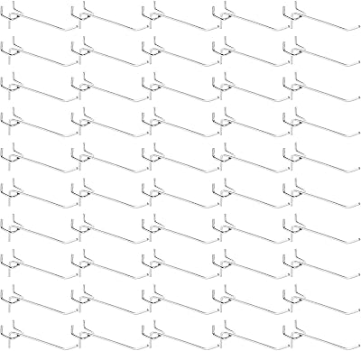 AHUNTTER 80PCS 10cm Metal Pegboard Hooks Heavy Duty Wall Display Silver