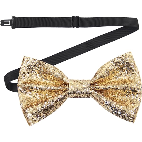 gold sequin bow ties