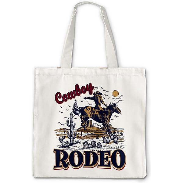 MVZX Horse Lover Canvas Tote Bag - Equestrian Design, Reusable Shopping Bag, 16.55x13.7 Inches, Cowgirl Gift - View #9
