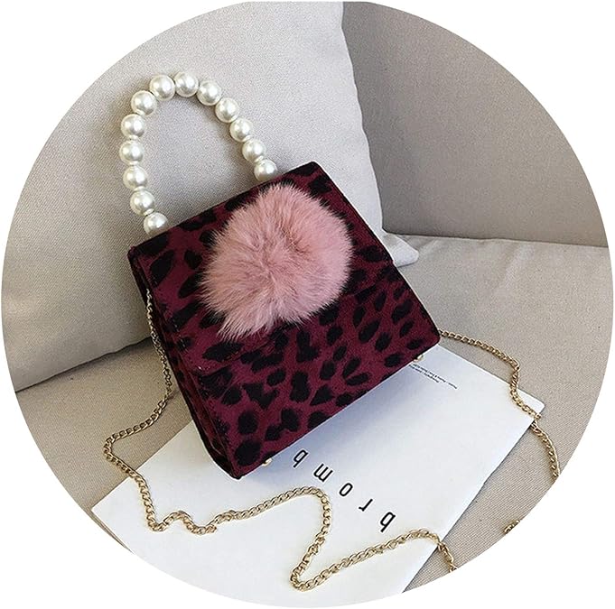 NorthEsther Damen Handtasche im Vintage-Stil, Leopardenmuster, luxuriös