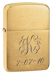 Personalized 1941 style Brushed Brass Zippo Lighter