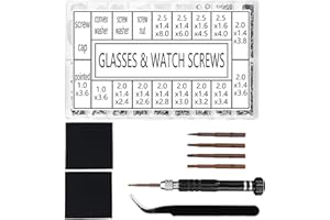 Glasses Repair Kit, 1000 pcs Eyeglass Repair Kit Accessories,18 Types of Screws and Accessories, Five-In-One Glasses Screwdr