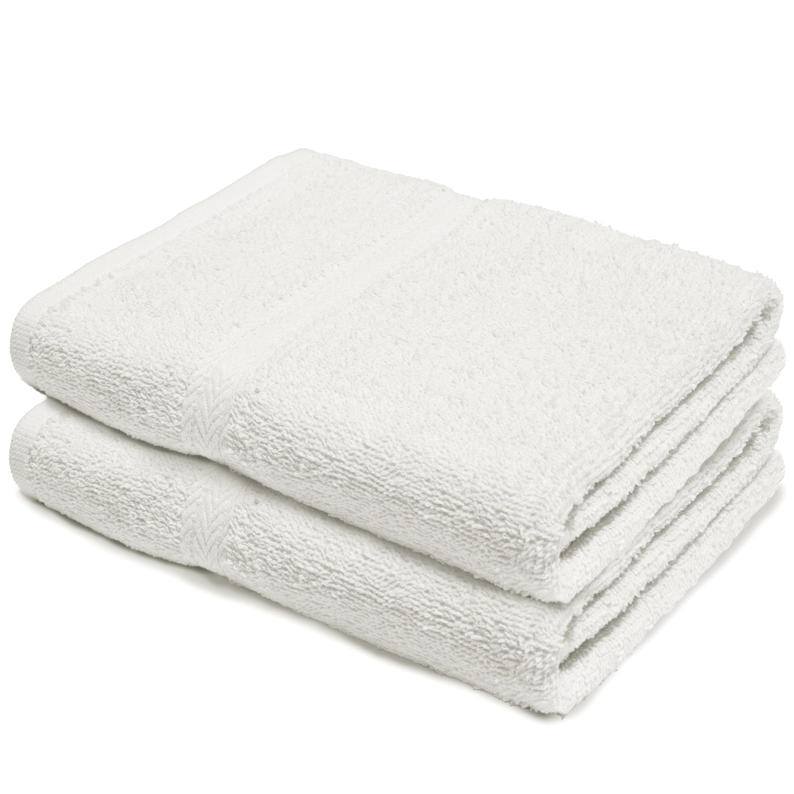 Makooz Bathroom and Kitchen 2 Pc Hand Towels Pack - 500 GSM Natural 100% Egyptian Cotton -Quick Dry and Absorbent - Fast Drying Soft and Luxurious Bath Hand Towel Set (White, 50x80 CM)