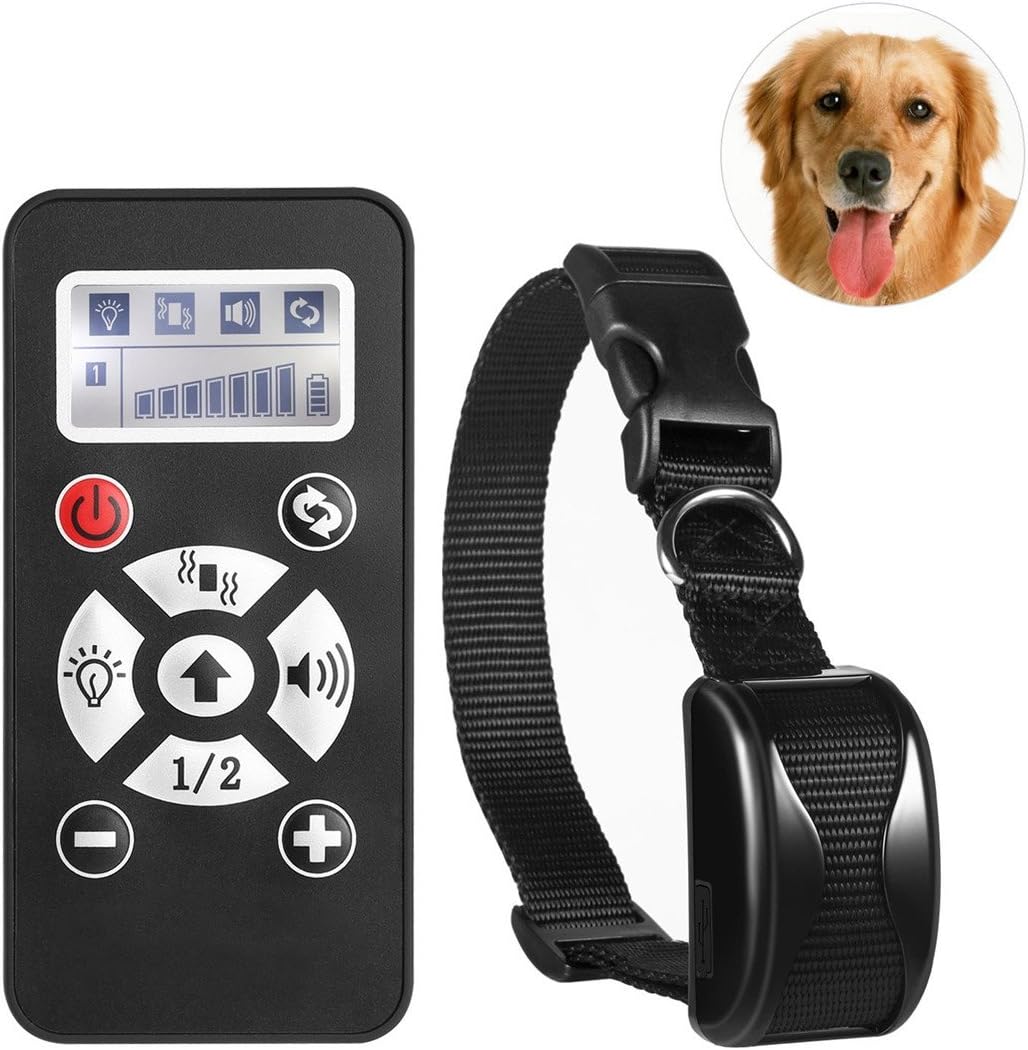 Expersol® Deluxe Remote Dog Training Collar. Highly Advanced Training up to 800m, Automatic No Bark Mode. Humane & Safe Vibration (Black)