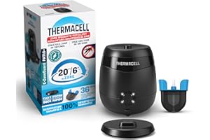 Thermacell Patio Shield Mosquito Repellent E-Series E65X Rechargeable Repeller; 20’ Mosquito Protection Zone; Includes 36-Hou