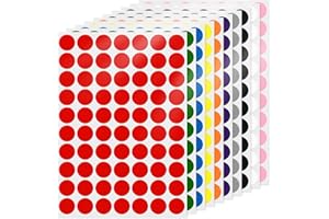 FINDAT Multicolors Round Labels 3/4 Inch Color Coding Circle Dot Stickers Vinyl Waterproof Self-Adhesive Removable Sticky Nam