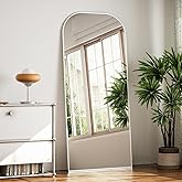 Koonmi Full Length Mirror, 71"x26" Mirror Full Length with Stand, Silver Domed Top Square-Edged Floor Mirror with Aluminum Alloy Frame for Bedroom Living Room