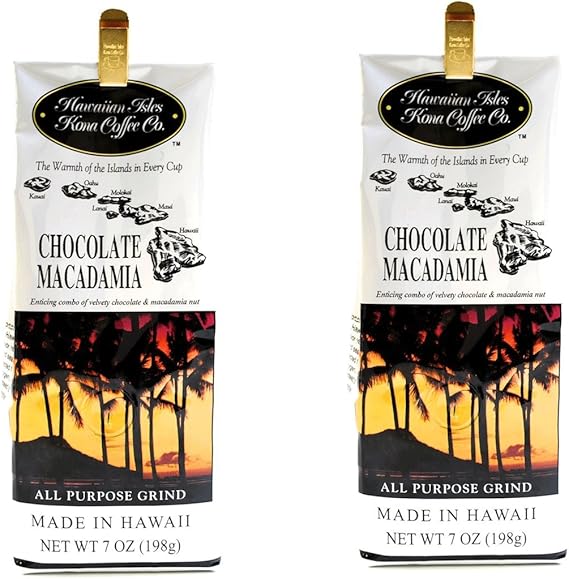 Hawaiian Isles Kona coffee chocolate macadamia nut (7oz ...