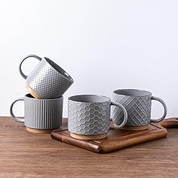 GBHOME 15OZ Stackable Coffee Mugs, Ceramic Coffee