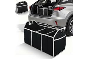 Car Trunk Organizer, Multi-Compartment Trunk Organizer, Foldable and Dividers Collapsible Car Storage Bin, Durable for Vehicl