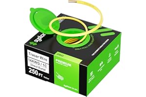 SYSTON 14 AWG Tracer Wire 600V 100% Solid Copper Conductor Direct Burial Underground, Yellow Tracer Wire for Locating Undergr