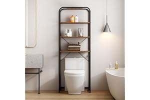 SogesPower 4-Tier Over The Toilet Storage Rack 68 inch Freestanding Bathroom Storage Shelf, Bathroom Organizer Over Toilet, Space Saver Bathroom Shelf, Bathroom Organization,Brown