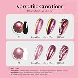Beetles Chrome Nail Powder Kit with 8 Colours Holographic Pearl Iridescent view 5