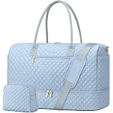 Travel Weekender Bags for Women: Duffle Bag with Shoe Compartment Overnight | 40L Capacity for 5 Day Trip Waterproof Durable Toiletry Bag Wet Pocket for Damp Items Suitable for Weekend Trips Hospital