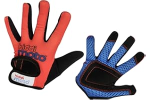 Kiddimoto Anti Slip Kids Bike Gloves for Kids Boys & Girls Best Toddler Bike Gloves Ages 2-10 Full Finger Cycling Gloves for Youth Sports Like MTB, BMX Dirt Biking, Mountain Bike Riding, Skates