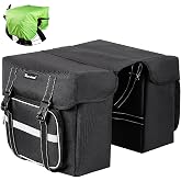 BAIGIO Bike Double Pannier Bags Waterproof Bicycle Rear Seat Panniers Pack with Reflective Stripe (25L)