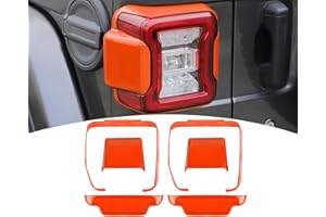 PDKLIN for Jeep JL Tail Light Cover Trim Panel for Jeep Wrangler JL JLU 2018-Present Orange Exterior Accessories 6pcs