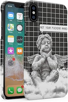 Merchcandy Coque Plastique Rigide Pour Iphone X Xs Not Your Fucking Angel Sarcastique Ironie Citation Aesthetic Ancient Sculpture Vintage Angel Clouds Heavan Geometrics Ornaments Ultra Mince Amazon Fr High Tech