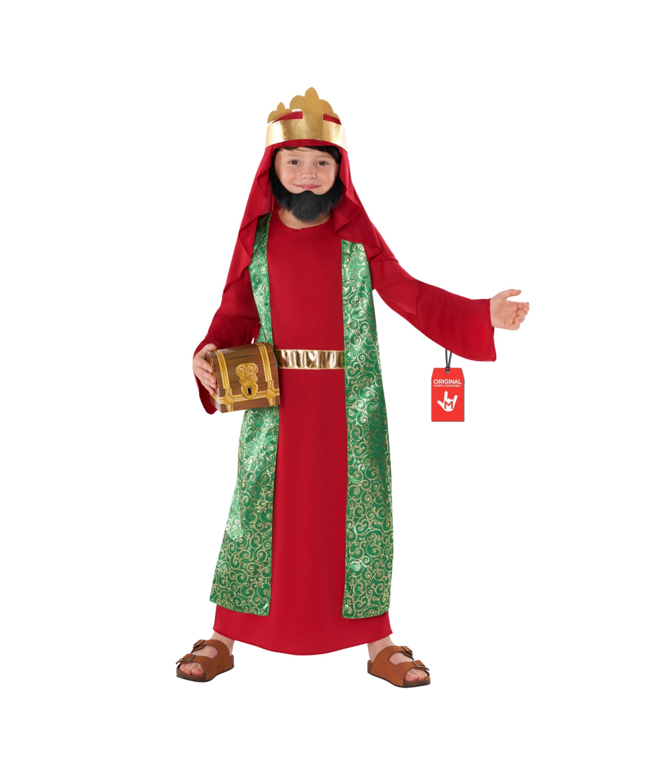 Morph Wise Man Costume Kids Nativity King Outfit 3 Kings Nativity Dress Up 3 Wise Men Costume for Children, 10-12 Years