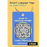 Smart Luggage Tags | Privacy QR Code Luggage Tag Keeps Personal info Private | Customizable Travel Suitcase Tags for Women Men | Use with GPS Bag Locator Tracking Tags, Air Tag for Android or iOS