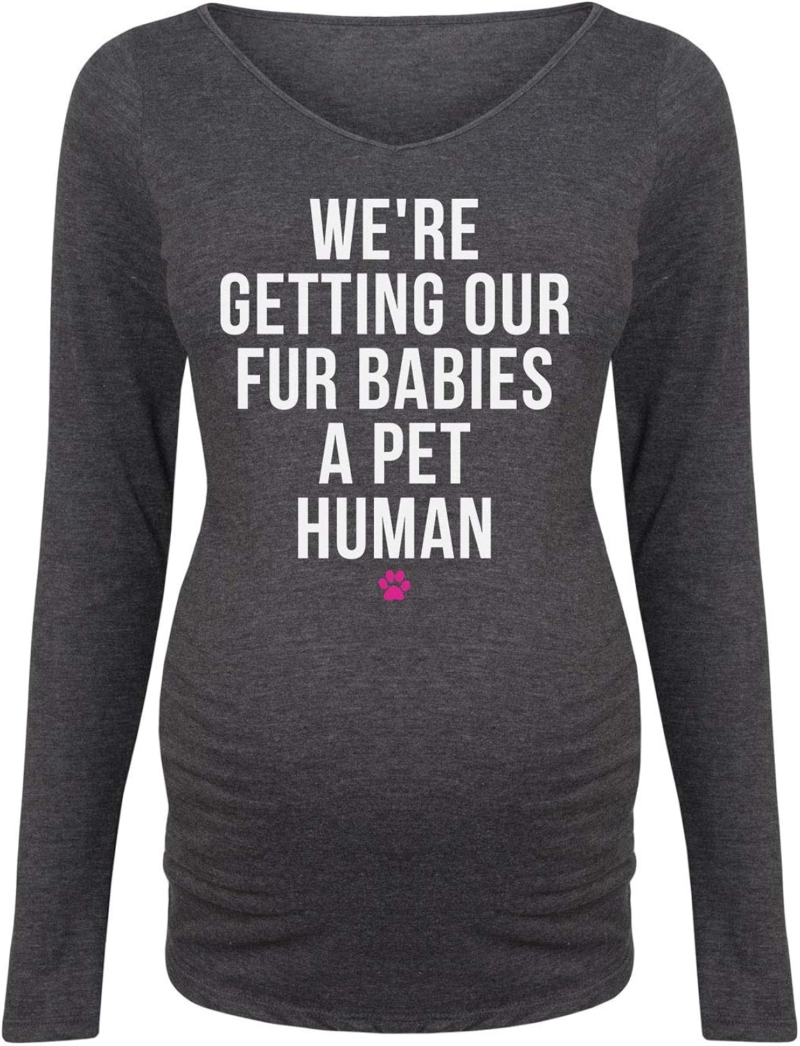 Janllow We're Getting Our Fur Babies A Pet Human Maternity Long Sleeve Tee