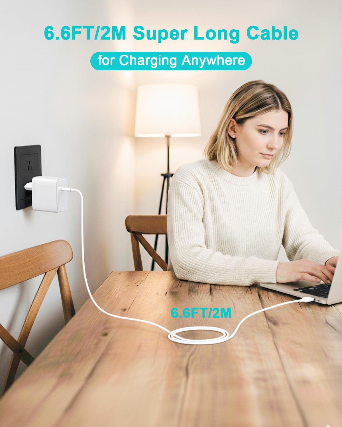 100W USB C Ladegerät Kompatibel mit MacBook Pro 16 14 Zoll MacBook Air 15 13 Zoll 2025 2024 2023 2022 2021 2020 2019 2018 M4 M3 M2 M1, 2M 5A USB-C Ladekabel (White) 6