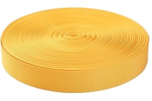 Devobunch Heavy Duty Nylon Webbing - 1.5 Inch Nylon Strapping for Outdoor DIY Gear Repair, 1.5 Inch by 10, 25, or 50 Yards (10 Yard, 1.5'' Yellow)