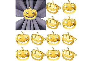 Pumpkin Thanksgiving Halloween Napkin Rings,Fall Harvest Metal Alloy Serviette Buckles Holder for Halloween,Thanksgiving,Dinn
