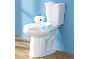 HOMLYLINK 21 Inch Tall Toilet for Seniors Elongated Toilet Extra High Toilet Comfort Bowl Height Toilet Seat Height 22", Two-Piece Single Flush 1.28 GPF 12” Rough In,White, Elongated Oval Bowl