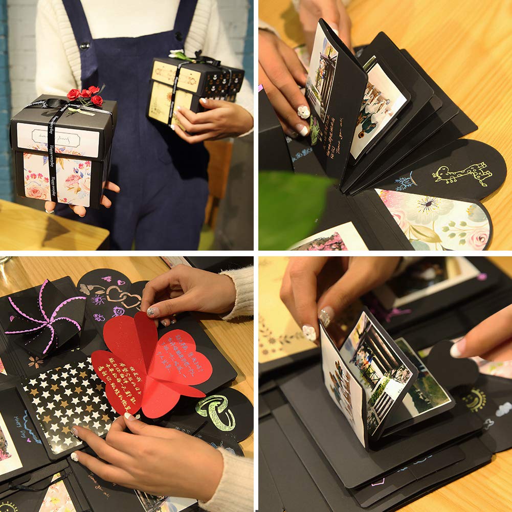 Koogel Explosion Gift Box Set，17inch x 17inch Surprise Box Album Box DIY Surprise Gift Box for Marriage Proposals Making Boyfriend Birthday Valentine\'s Day Mother\'s Day & Wedding