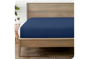 Bare Home Microfiber Fitted Sheet (Queen, Dark Blue)