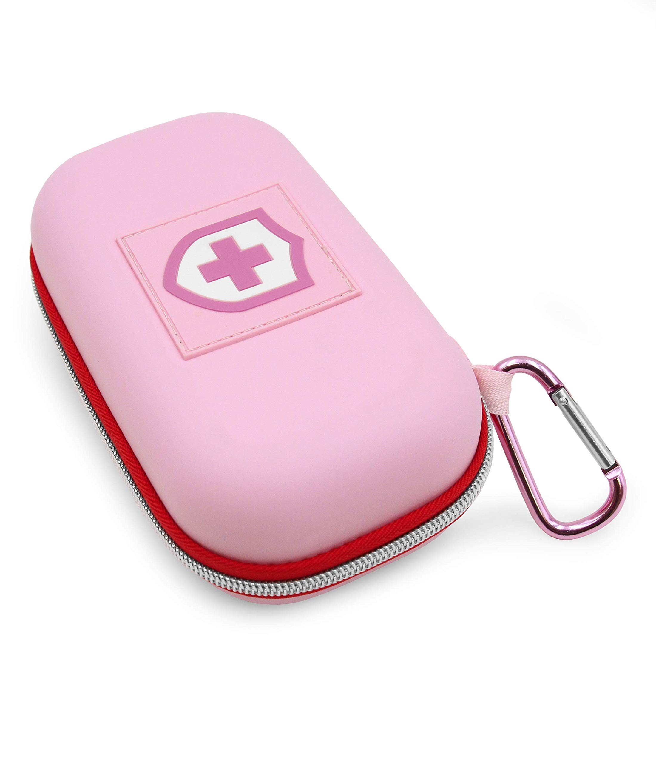 CASEMATIX Pink Compact Insulated Asthma Inhaler Travel Bag Case Compatible with Chamber Inhaler Spacer, Masks and More - Does Not Fit Spacers Longer Than 6.25 inches, Includes CASE ONLY