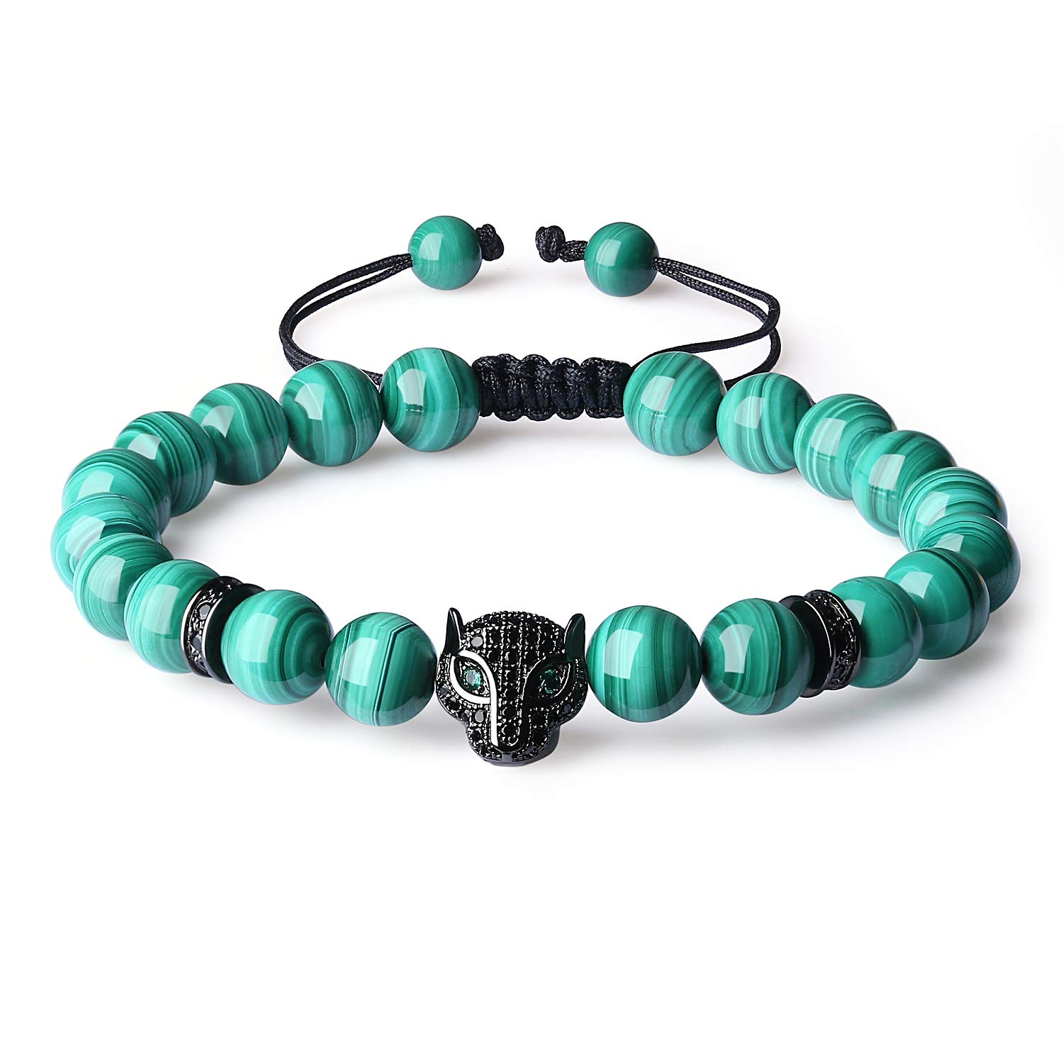 COAI Malachite Leopard Stone Bracelet for Women Men
