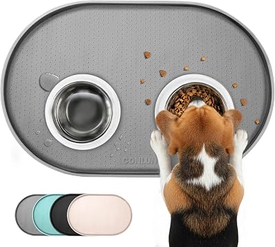 Conlun Cat Food Mat 48x30cm Raised Edge BPA Free Silicone Waterproof