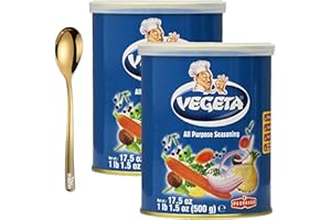 Vegeta All Purpose Seasoning, 17.5 oz - Enhance Your Dishes with Seasonings and Spices for Cooking Variety of Meats & Vegetables, with Moofin Golden SS Spoon - for Everyday Cooking (Pack of 2)