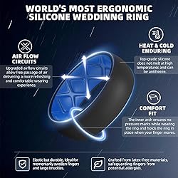 Egnaro Silicone Ring Men 1/4/5/6/7 Multipack of