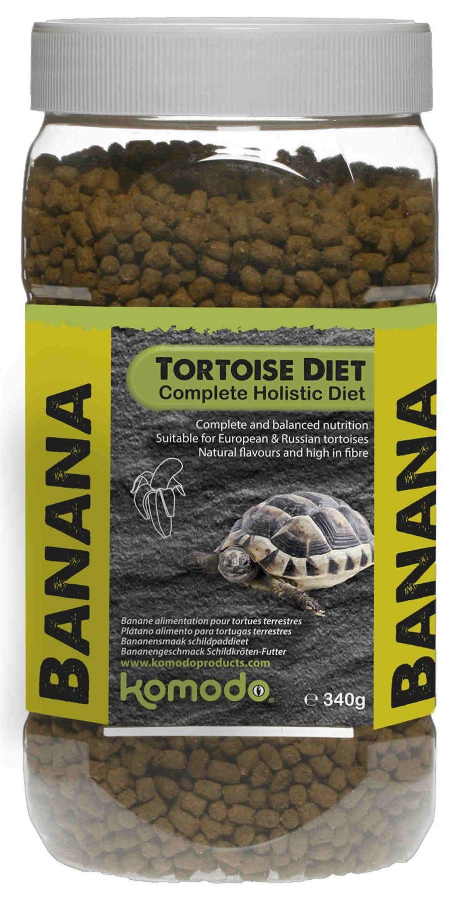 Komodo Complete Holistic Tortoise Diet Tube Banana Nutritious High Fibre Healthy Sticks Premium Quality Natural Ingredients Food for All Life Stages 340g