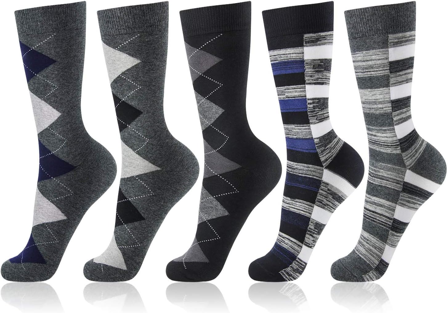 Men's Socks, Okiss Men's Cotton Socks Patterned Socks for all Seasons, Breathable and Casual for Office and Date