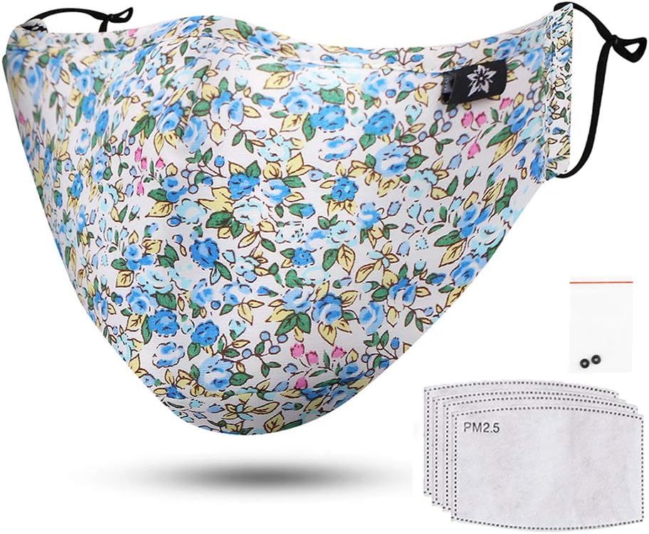 Mouth Face cover Cotton Dust Reusable and Washable Fashion Cute Adjustable Protection Half Cloth Shields for Pollution,Pollen,Smoke, Running, Personal Health