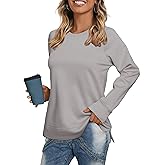 Glamaker Womens Long Sleeve Sweatshirt Casual Crewneck Sweatshirts Loose Fit Pullover Tops