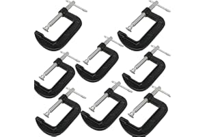JEUIHAU 8 Piece 3 Inch C-Clamp Set, Heavy Duty C Clamp, Small C Clamps Set Cast Iron C Clamp for Woodworking, Welding, Metal 