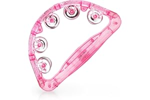 MIRACLE,M LED Tambourine - Musical Flashing Handheld Percussion Instruments for Adults - Light Up Tambourine with Batteries Included (Pink)