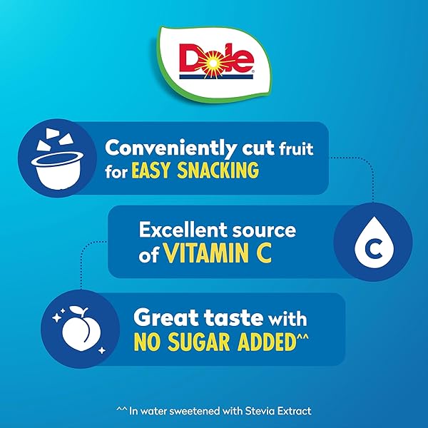 DOLE DICED PEACHES WITH NO SUGAR ADDED^^ – DOLE FRUIT BOWLS SNACKS – 4 OZ FRUIT BOWLS – 4 PACK