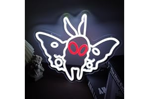 FUENDKF Mothman Neon Signs for Wall Decor, Dimmable Led Neon Light for Bedroom Party Birthday Gifts USB Power Neon Lights for Man Cave Decoration