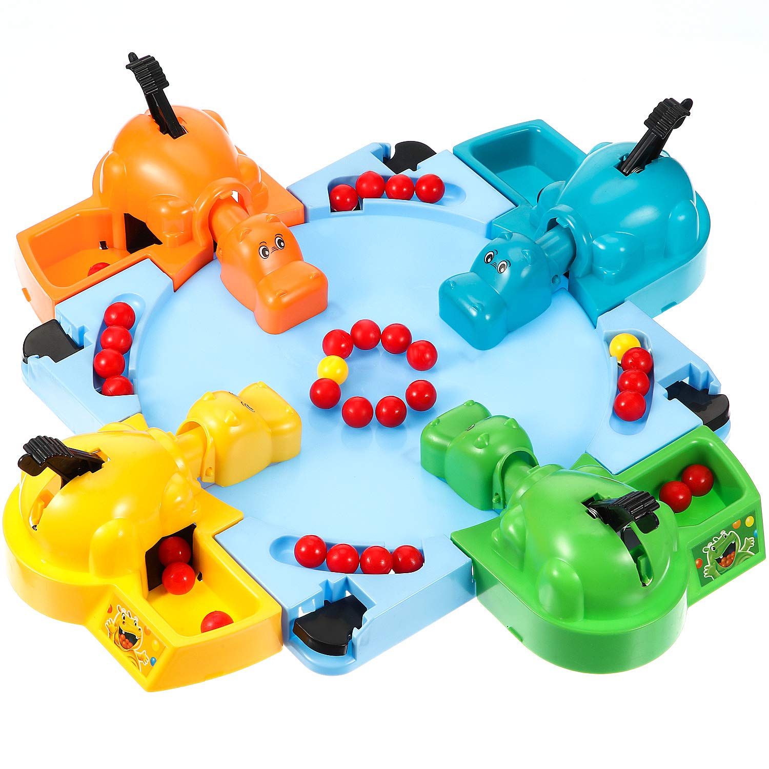 84 Pieces Game Replacement Balls 4 Sets Game Replacement Marbles Compatible with Hungry Hungry Hippos, 76 Red and 8 Yellow Balls