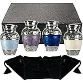 Small Urns for Human Ashes Keepsake – Mini Urns for Ashes – Handcrafted Keepsake Urns – Mixed Colors Set of 4 – Elegant Memorial Ash Holders