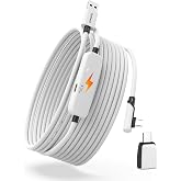 Syntech 20FT VR Link Cable with USB 3.0 to C Adapter for Meta Quest 3S/3/2 | 18W Fast Charge &amp; High Speed, Includes 2-in-1 USB-A/C Adapter &amp; Secure Velcro Strap, for Uninterrupted Active VR Gaming